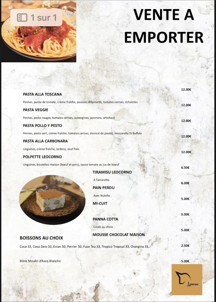 Menu Leocorno La Cousinerie-10