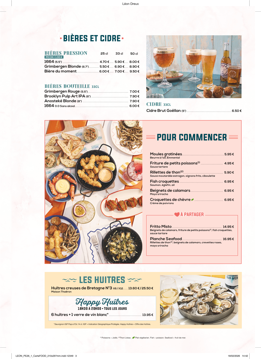 Menu Léon Fish Brasserie - Dreux-10