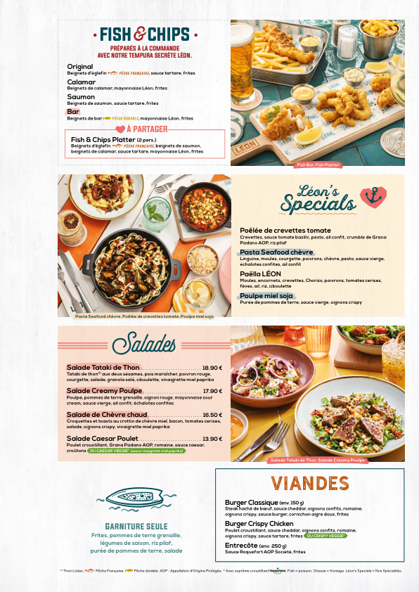 Menu Léon Seafood & Cocktails - Mantes-Buchelay-1