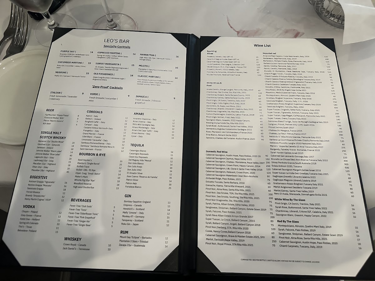 Menu Leonardo's Ristorante-Pizzeria-1