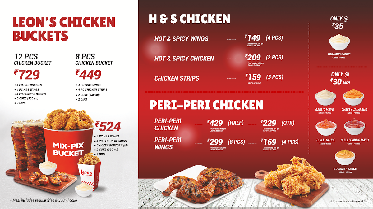 Menu Leon's Burgers & Wings New Bel Road-3