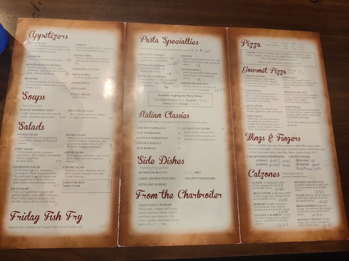 Menu Leon's Italian Bistro & Pizza-3