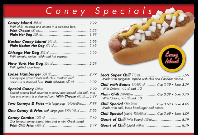 Menu Leo's Coney Island-9