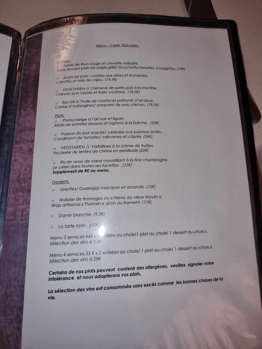 Menu L'epicurien-1