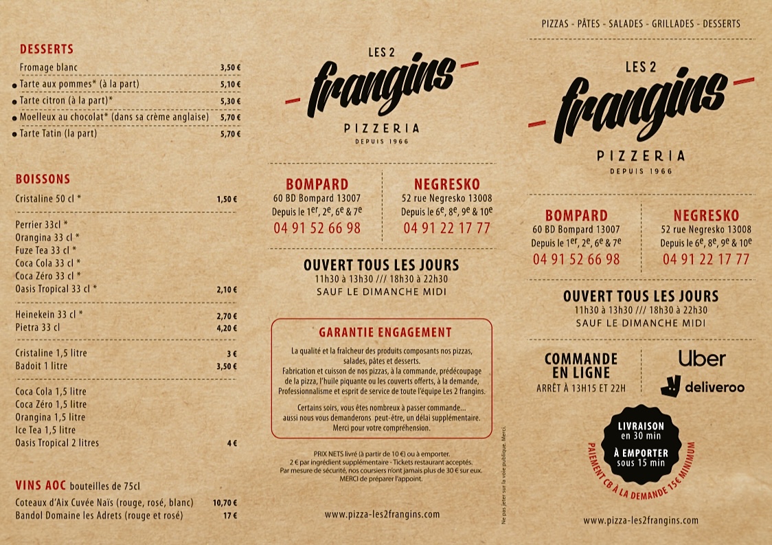 Menu Les 2 Frangins-1