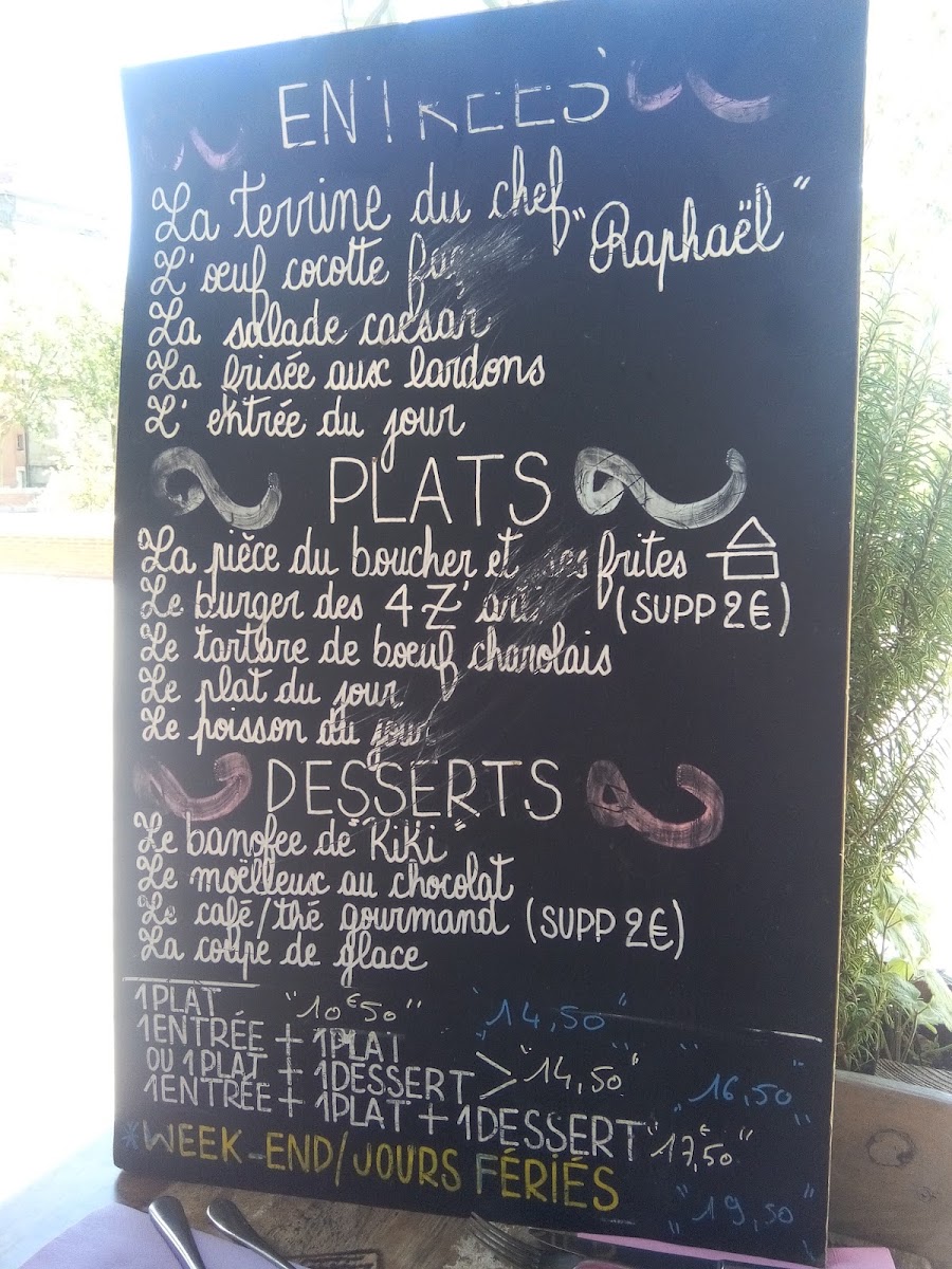 Menu Les 4 Z'arts-7