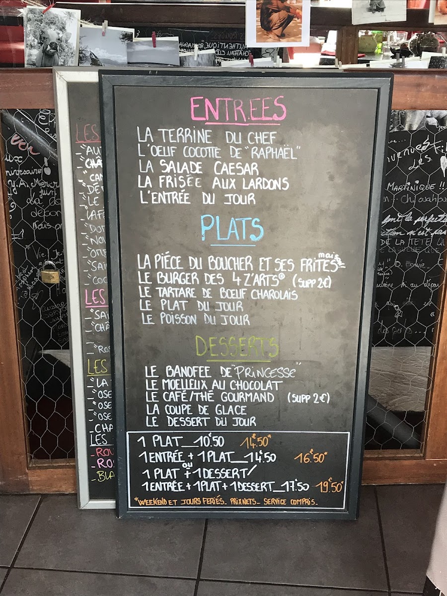 Menu Les 4 Z'arts-8