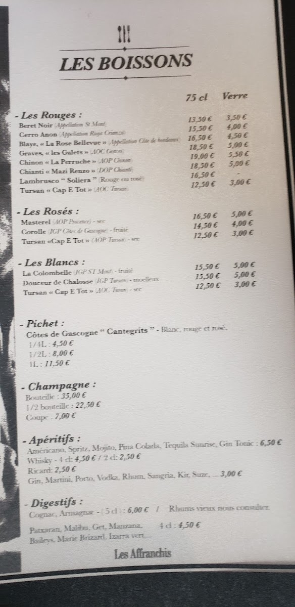 Menu Les Affranchis-8
