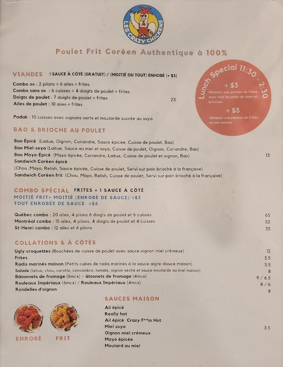 Menu Les Crazy Chickens-7