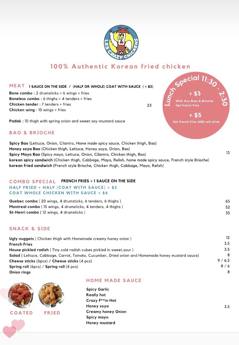 Menu Les Crazy Chickens-8