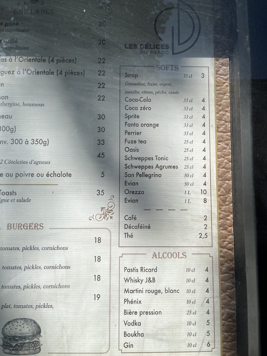 Menu Les Délices Du Prado-1