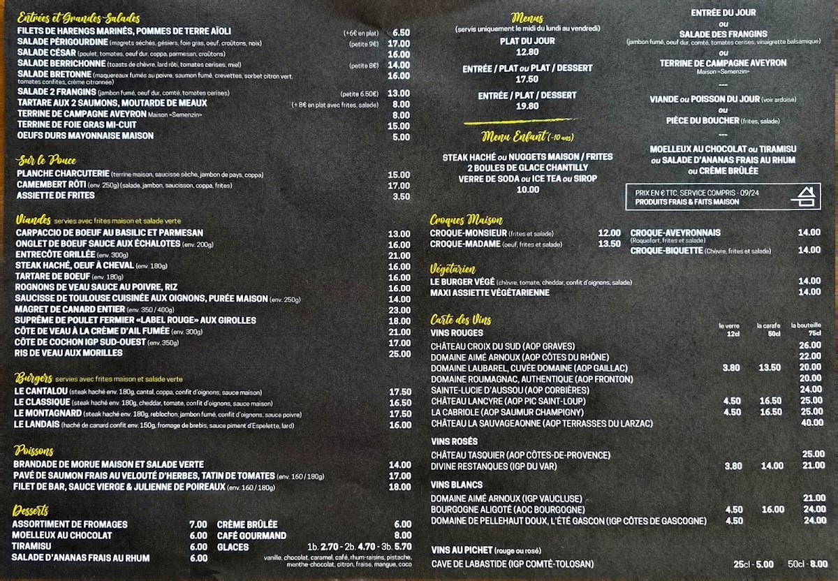 Menu Les Deux Frangins - Restaurant Cornebarrieu-2