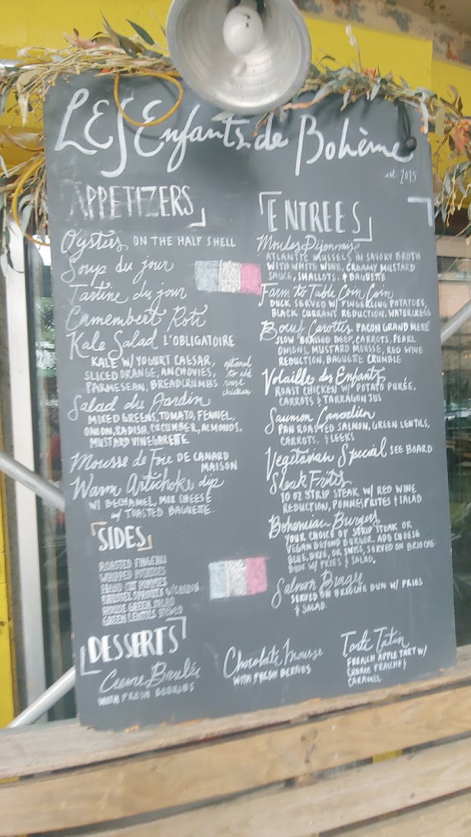 Menu Les Enfants De Bohème-8