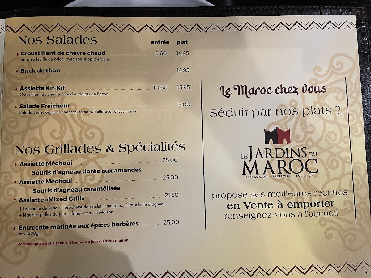 Menu Les Jardins Du Maroc-1