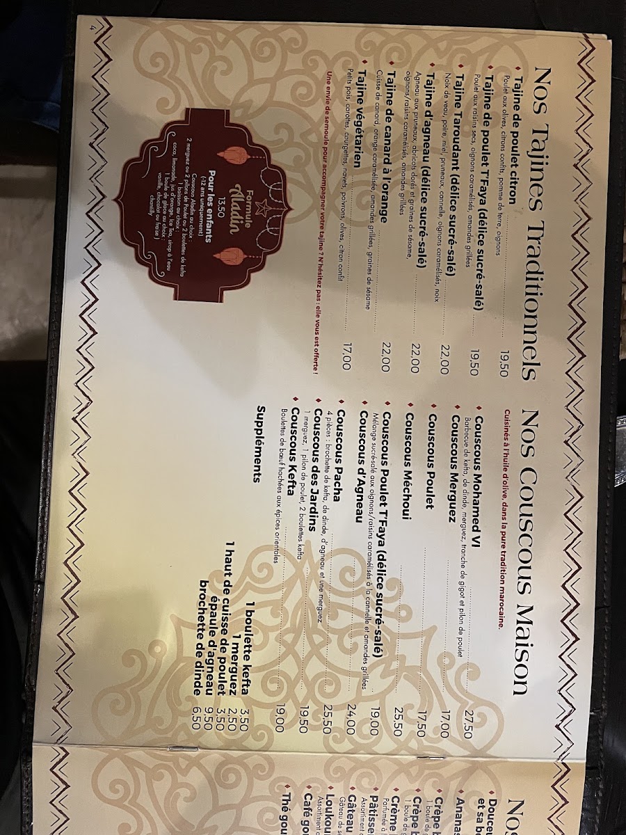 Menu Les Jardins Du Maroc-8