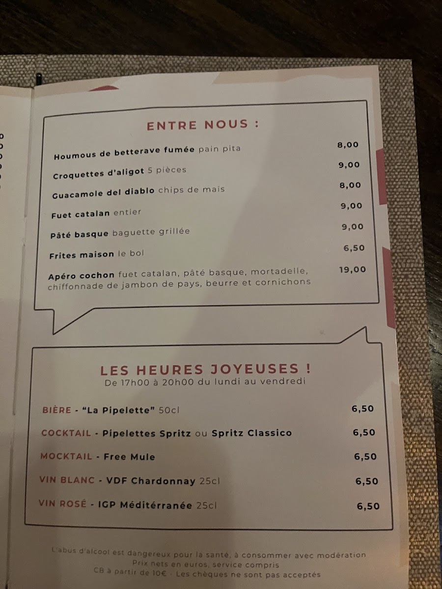 Menu Les Pipelettes - Saint Cloud-10