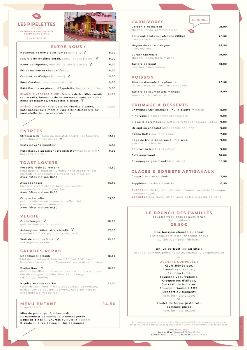 Menu Les Pipelettes - Saint Cloud-7