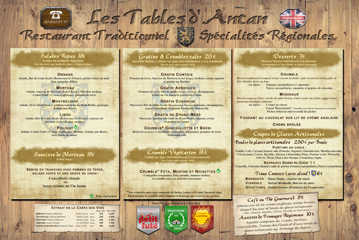 Menu Les Tables D'antan-1