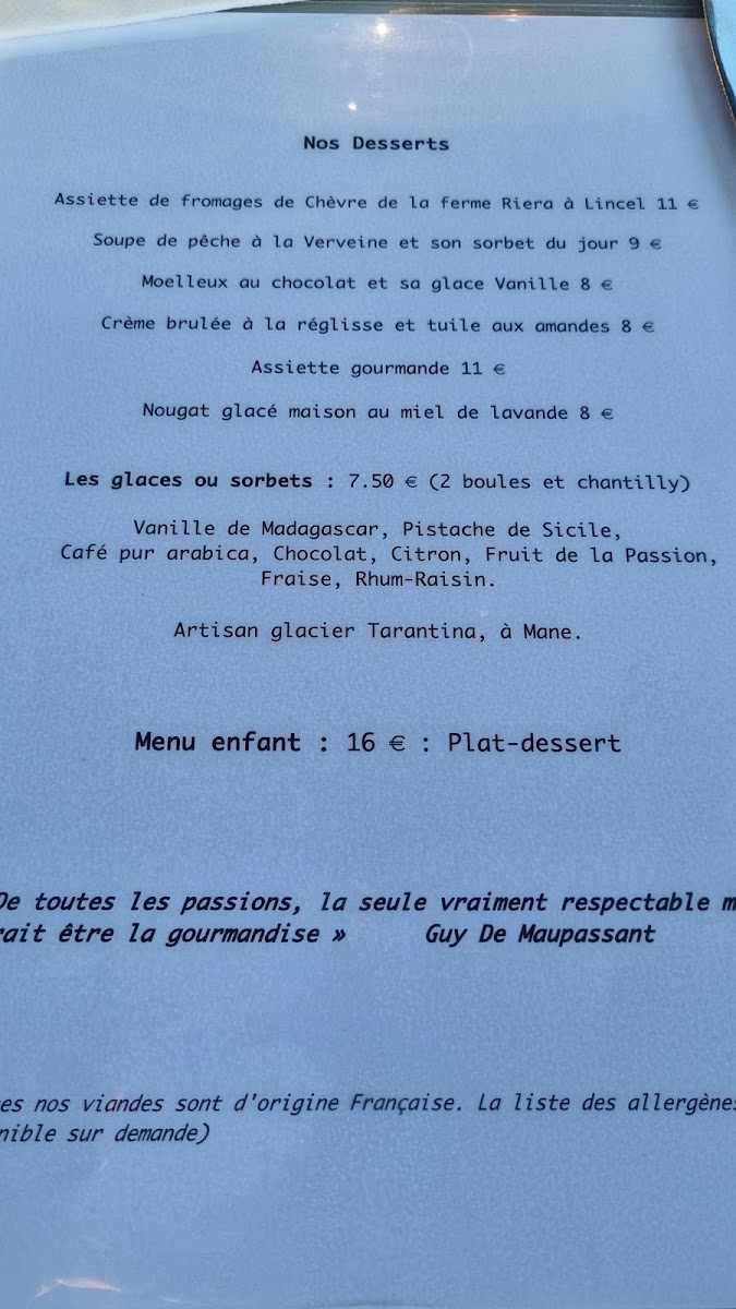 Menu Les Terrasses De La Bastide - Restaurant Forcalquier-2