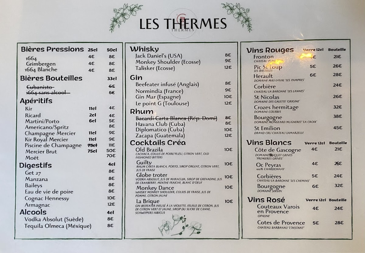 Menu Les Thermes Restaurant Chinois-1
