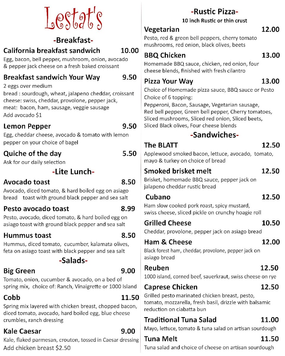 Menu Lestat's-1