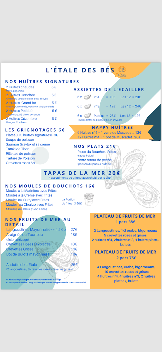 Menu L’Étale Des Bés-1