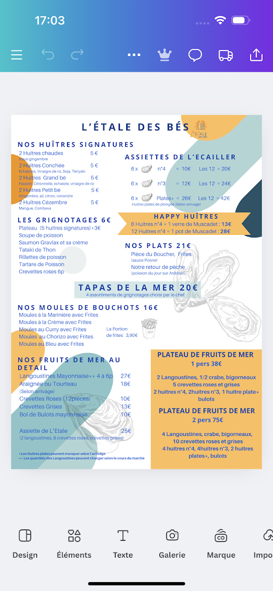 Menu L’Étale Des Bés-2