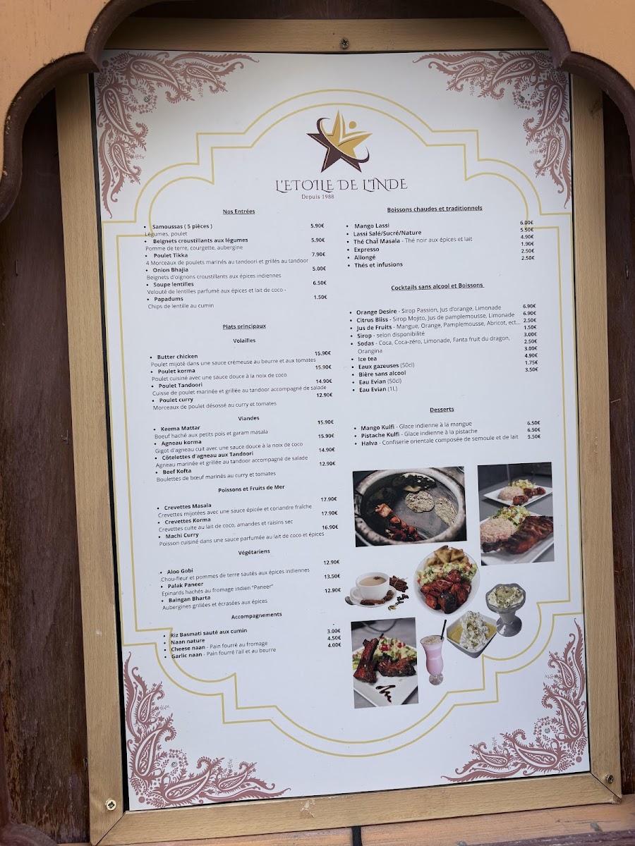 Menu L'etoile De L'inde-2