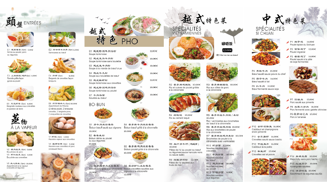Menu L’Etoile De Rivoli - Pho 158-1