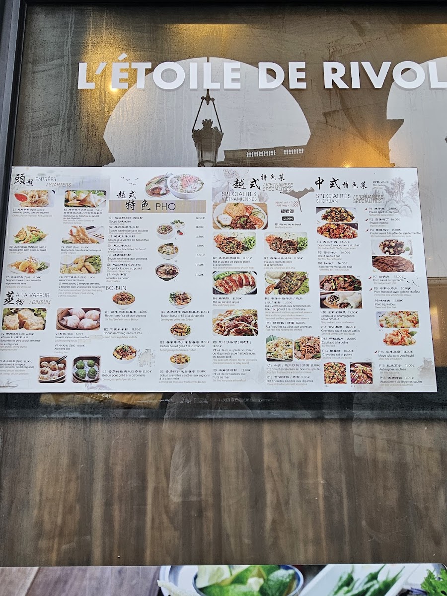 Menu L’Etoile De Rivoli - Pho 158-5