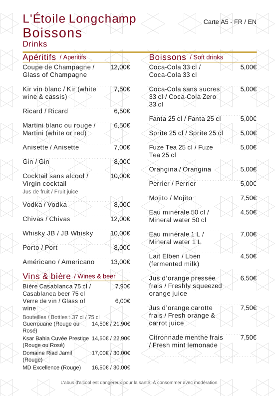 Menu L'étoile Longchamp-1