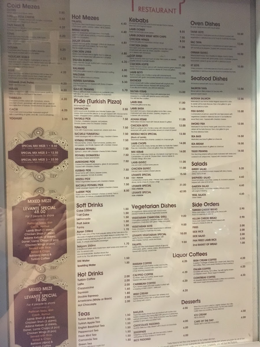 Menu Levante Restaurant (Lewisham)-8
