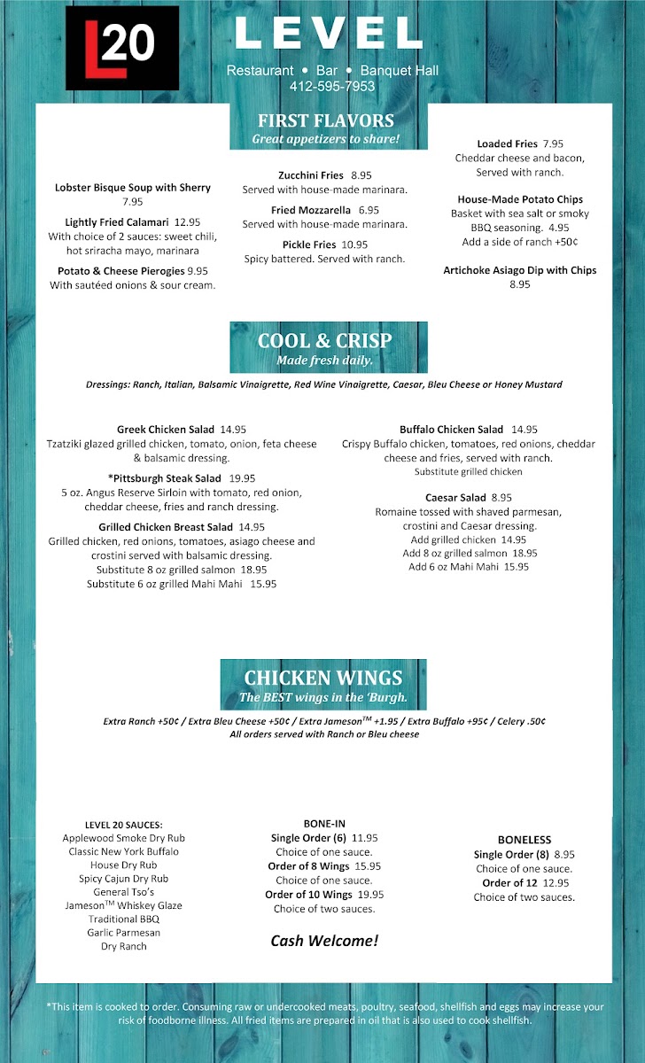 Menu Level 20 Restaurant, Bar, & Banquet-2