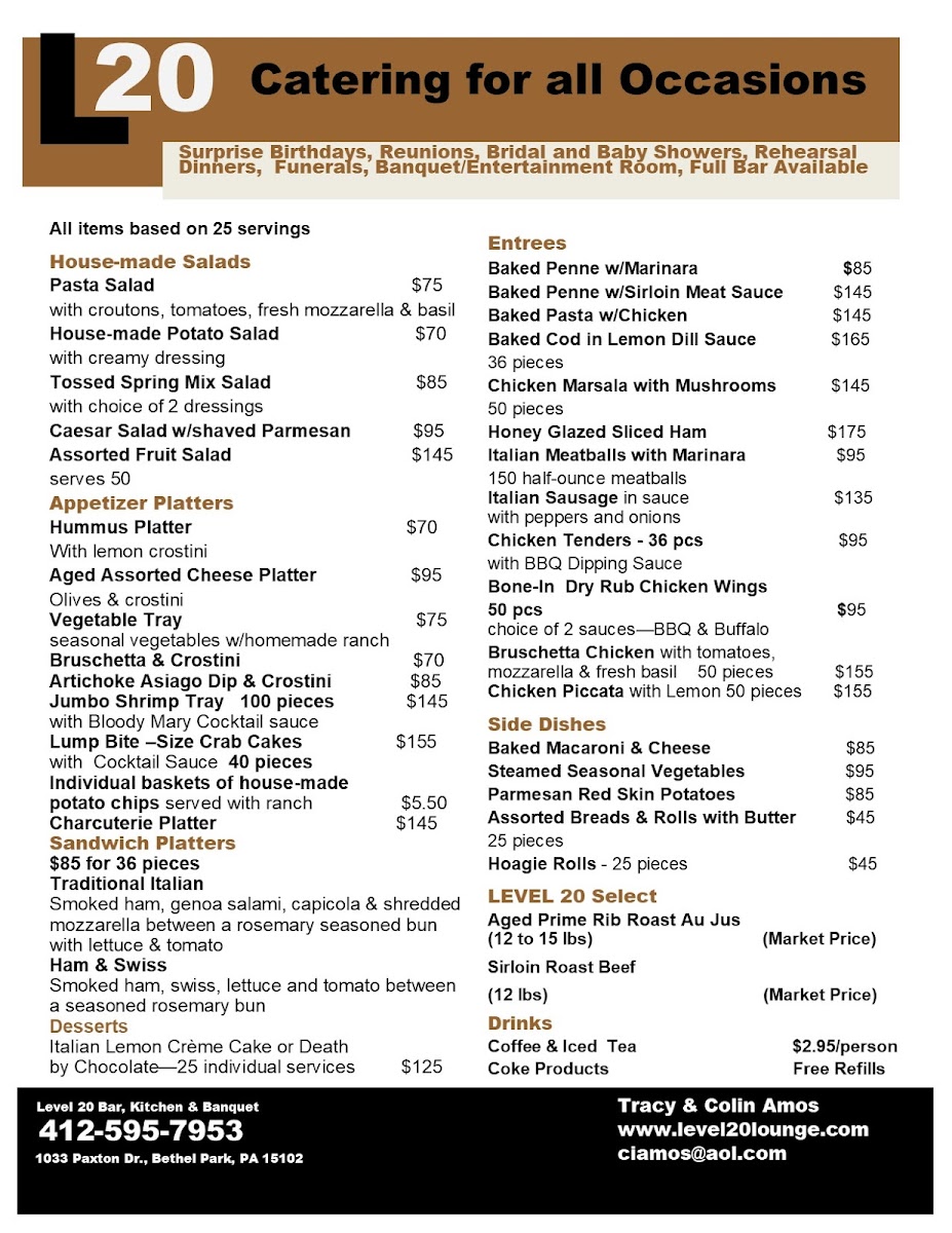 Menu Level 20 Restaurant, Bar, & Banquet-4