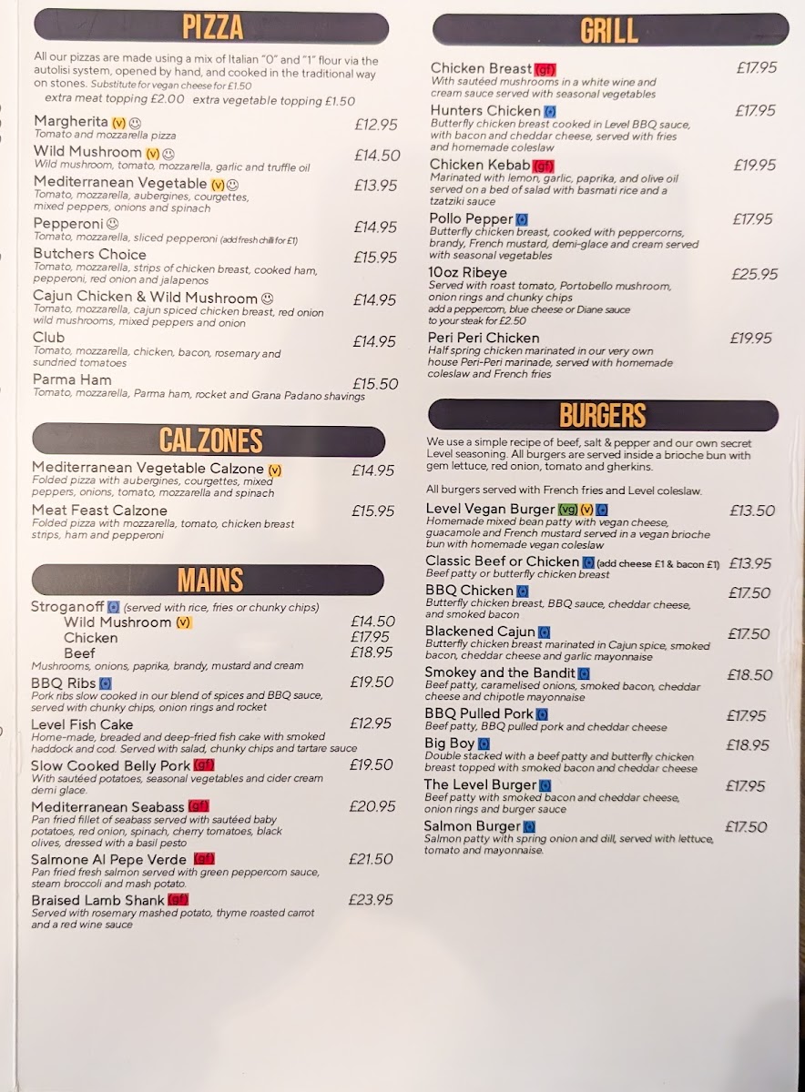 Menu Level Cafe Bar & Grill-3