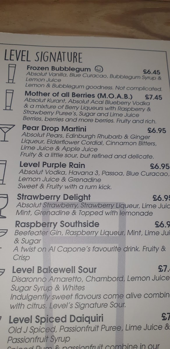 Menu Level Cafe Bar & Grill-7