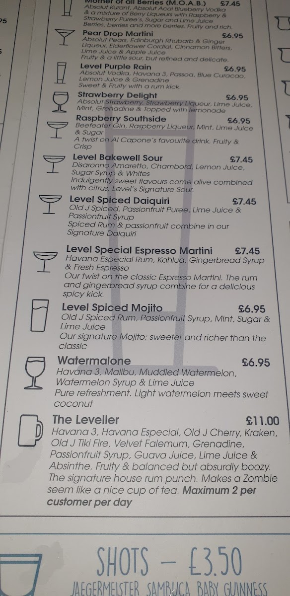 Menu Level Cafe Bar & Grill-8