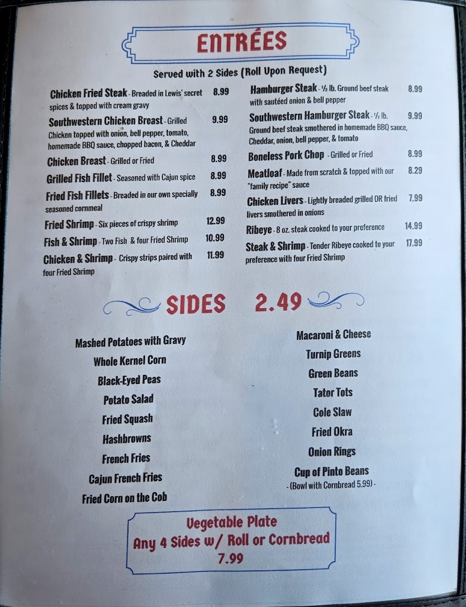 Menu Lewis' Family Restaurant-4