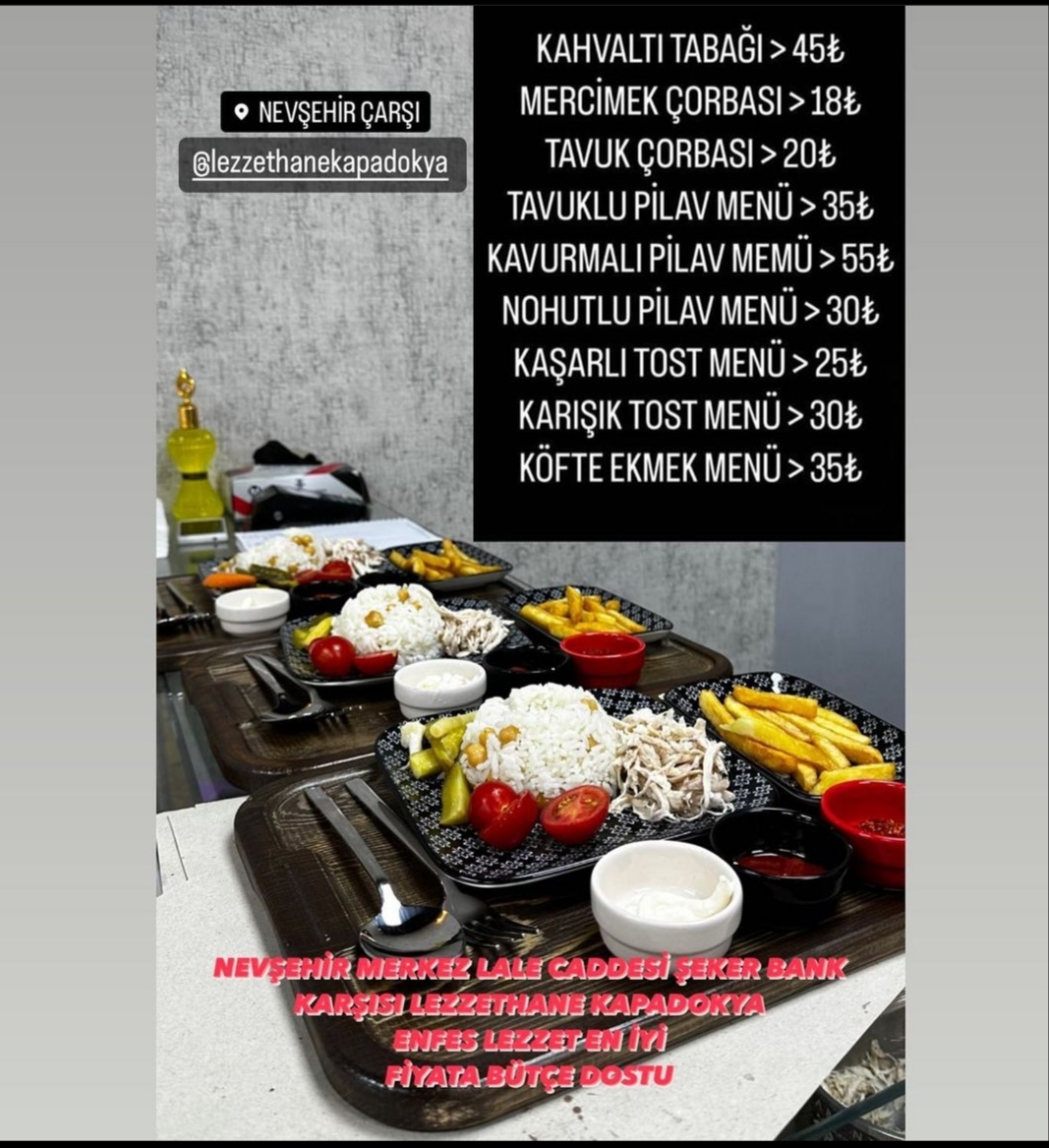 Menu Lezzethane Kapadokya-1