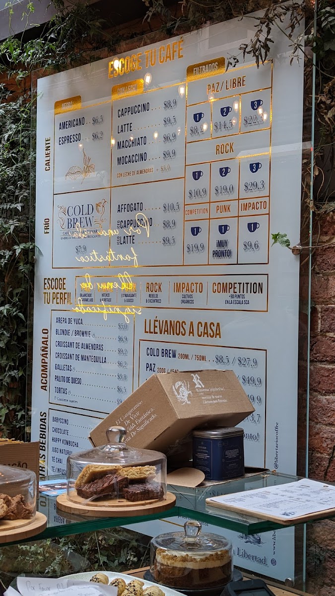 Menu Libertario Coffee Roasters - Calle 70A-1