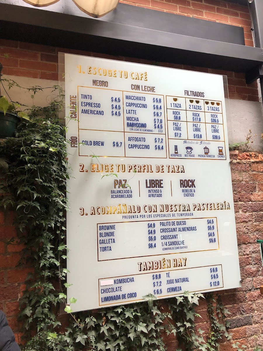 Menu Libertario Coffee Roasters - Calle 70A-3