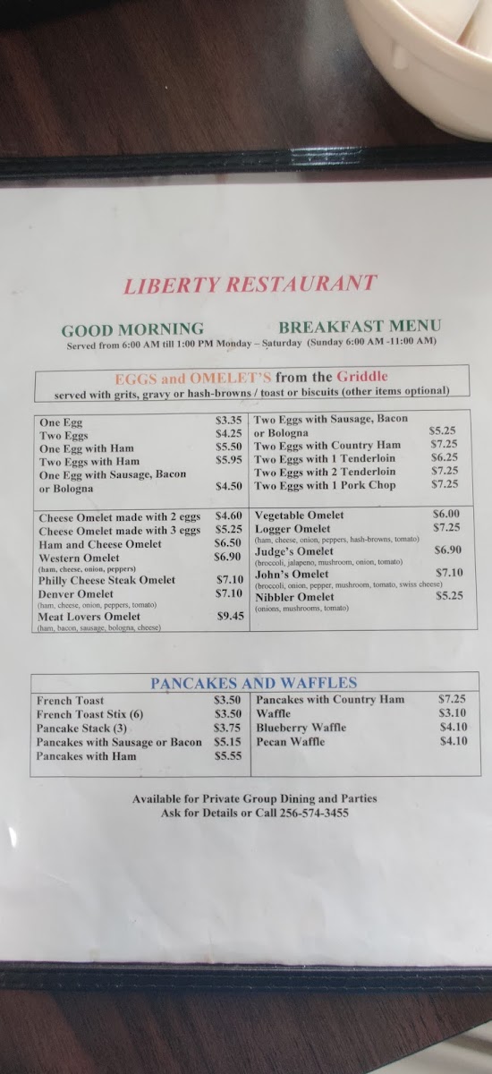 Liberty Restaurant&diner Menu-2