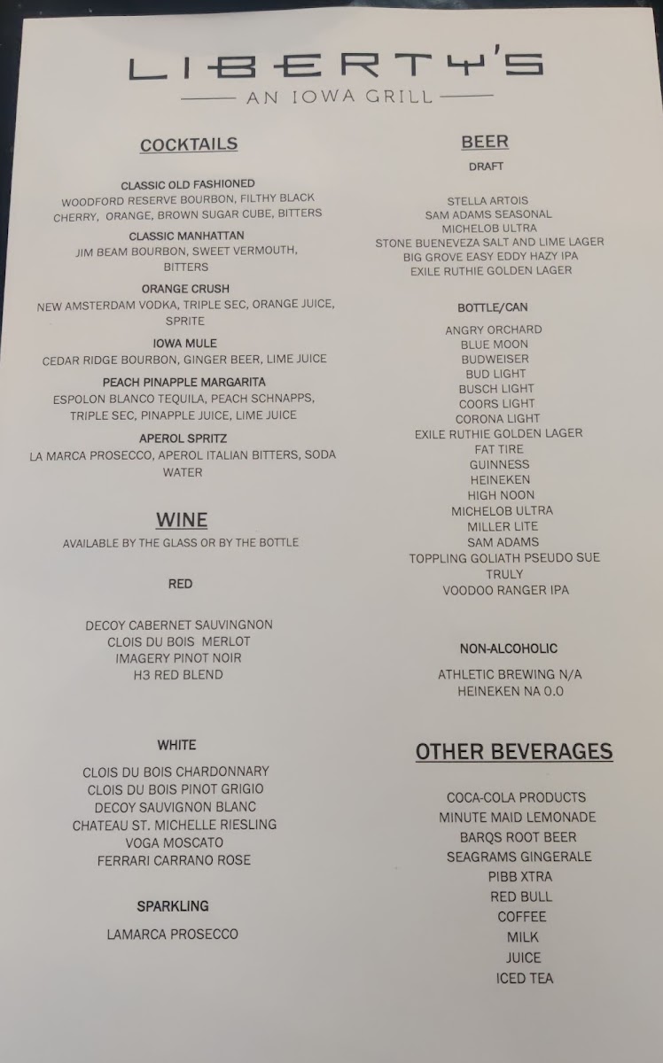 Menu Liberty's-1
