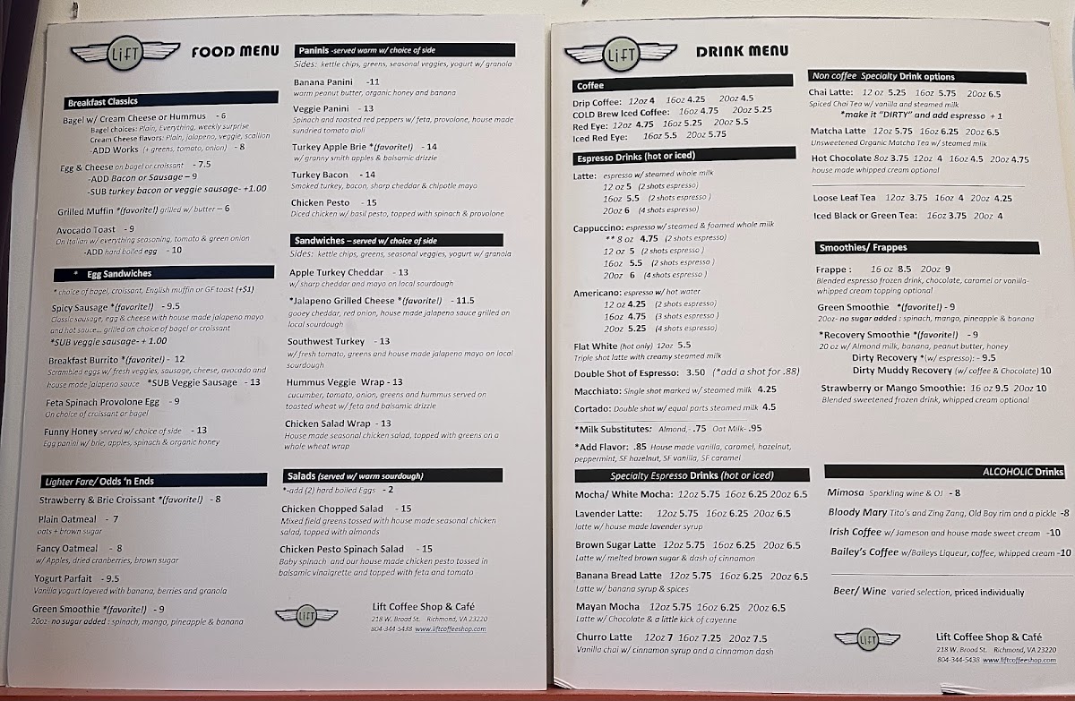 Menu Lift Coffee Shop & Cafe-1
