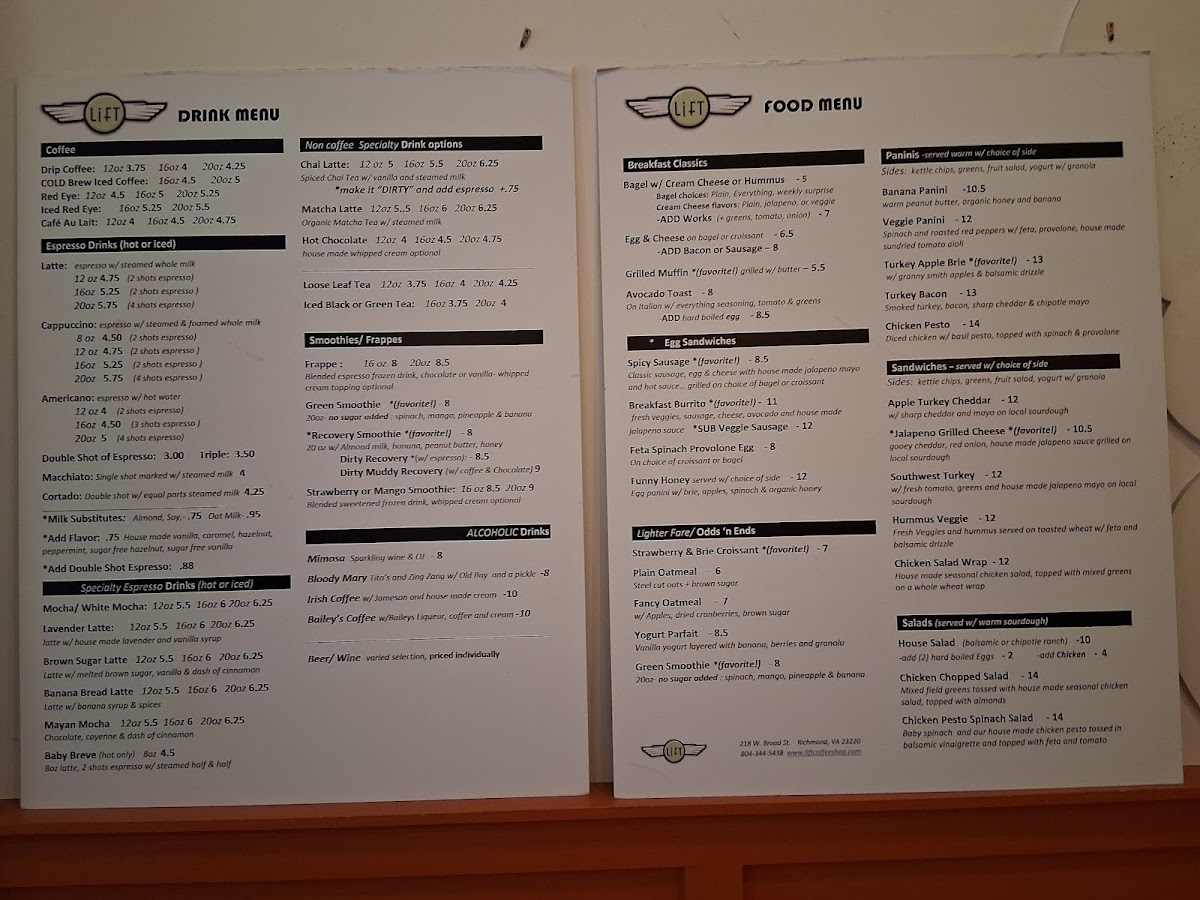 Menu Lift Coffee Shop & Cafe-5