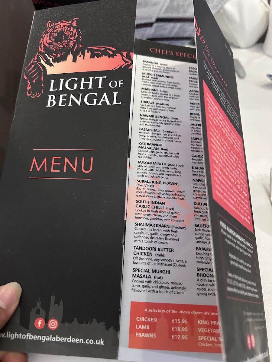 Menu Light Of Bengal Aberdeen-3