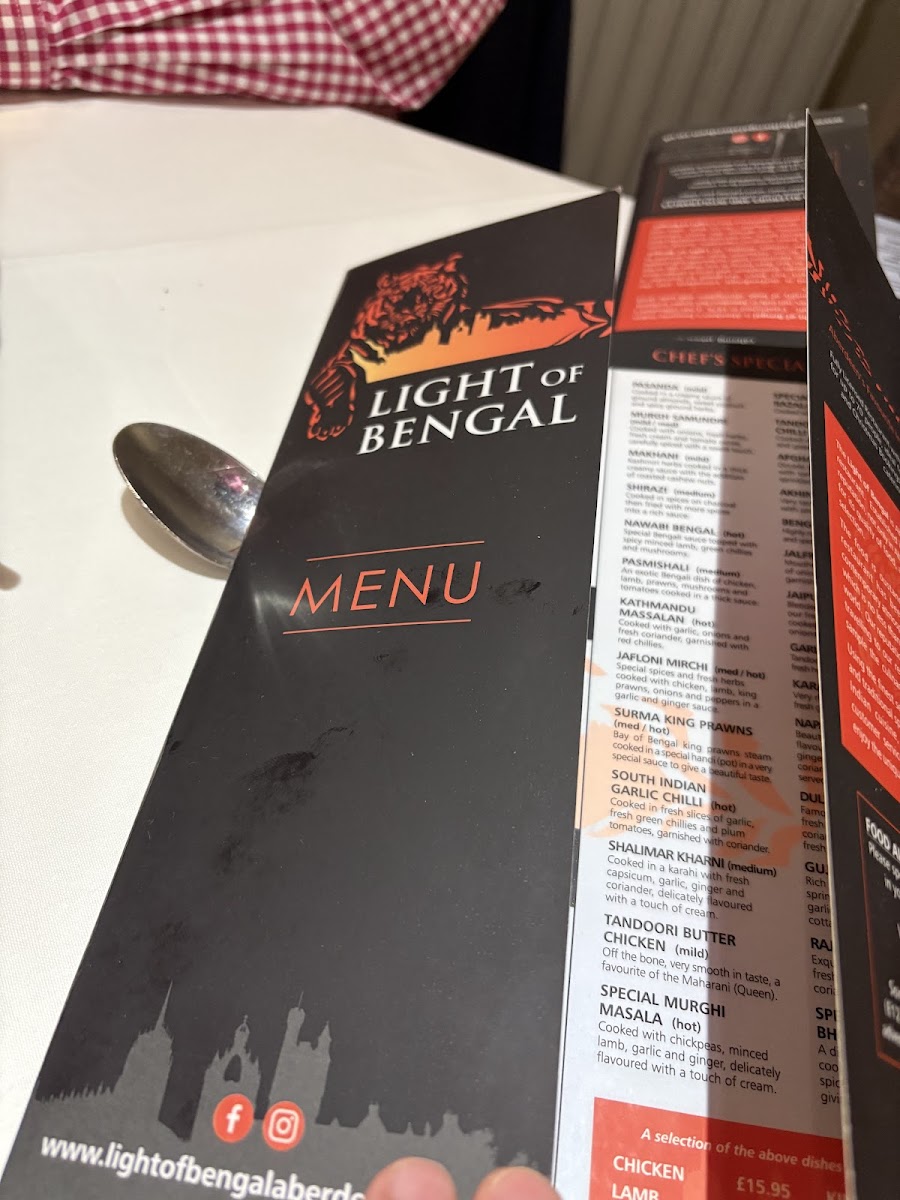Menu Light Of Bengal Aberdeen-4