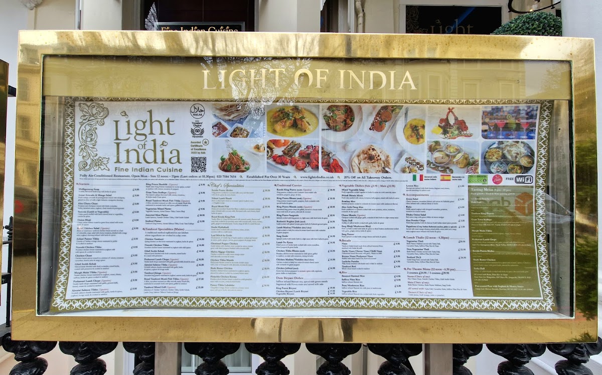 Menu Light Of India-1