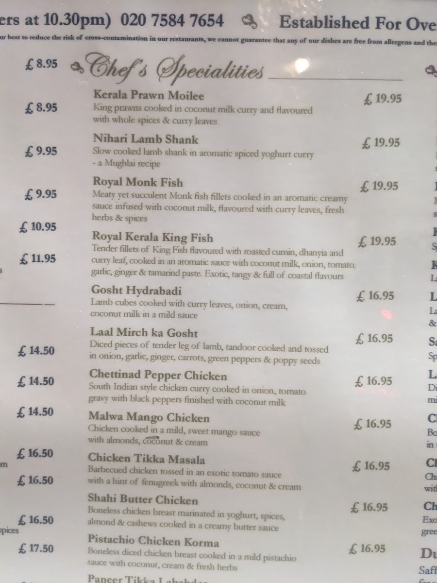 Menu Light Of India-6