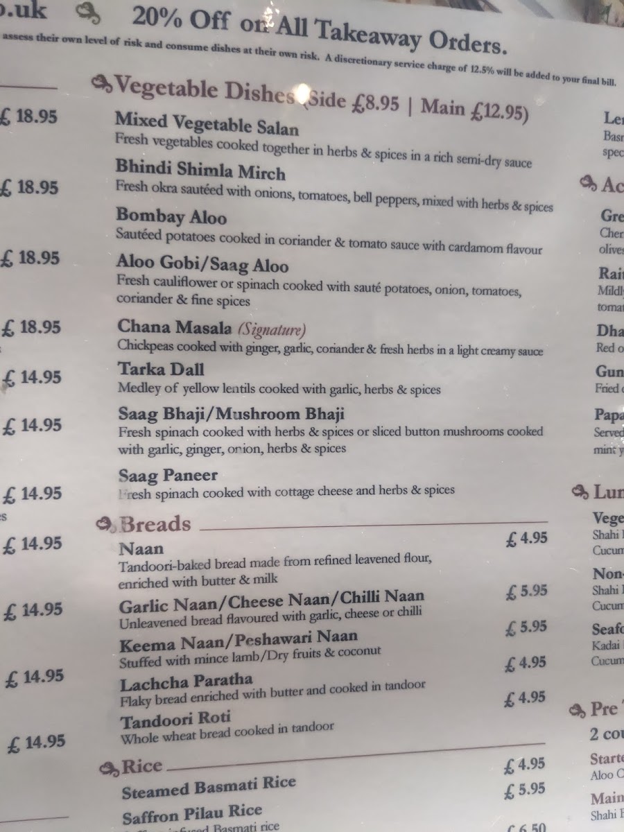 Menu Light Of India-7